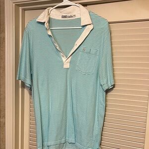 Criquet Aqua Striped Polo Shirt